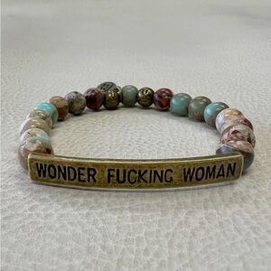 Wonder Woman Semiprecious Stones Beaded Bracelet Bronze